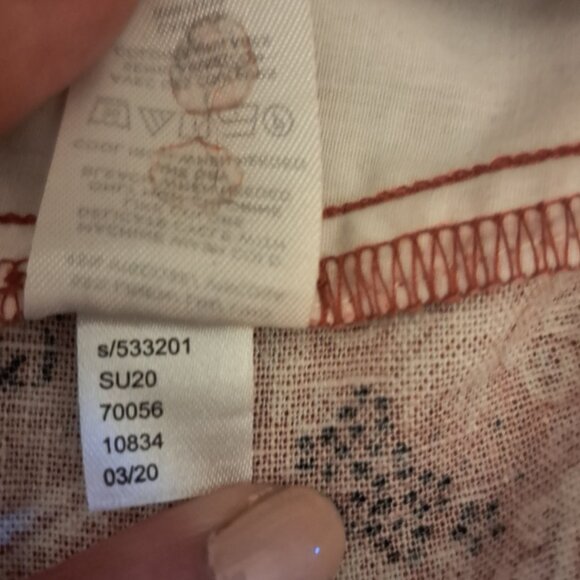 Ann Taylor Factory Linen Blend Wide Leg Brick Red Print Pants Sz 6 - Picture 9 of 9